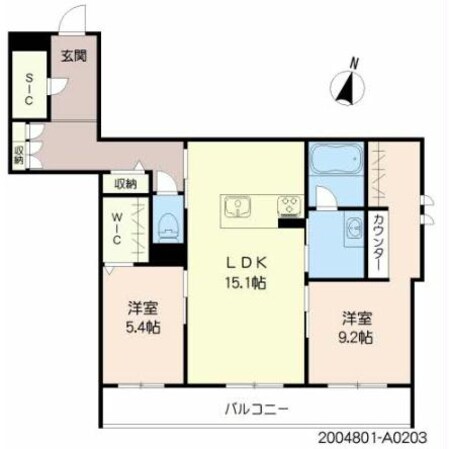 上の門 徒歩2分 2階の物件間取画像